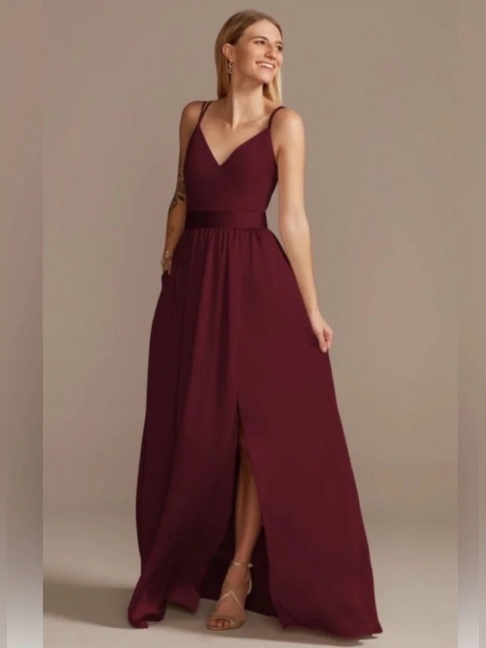 David’s Bridal Bridesmaid Dress + Shoulder Wrap